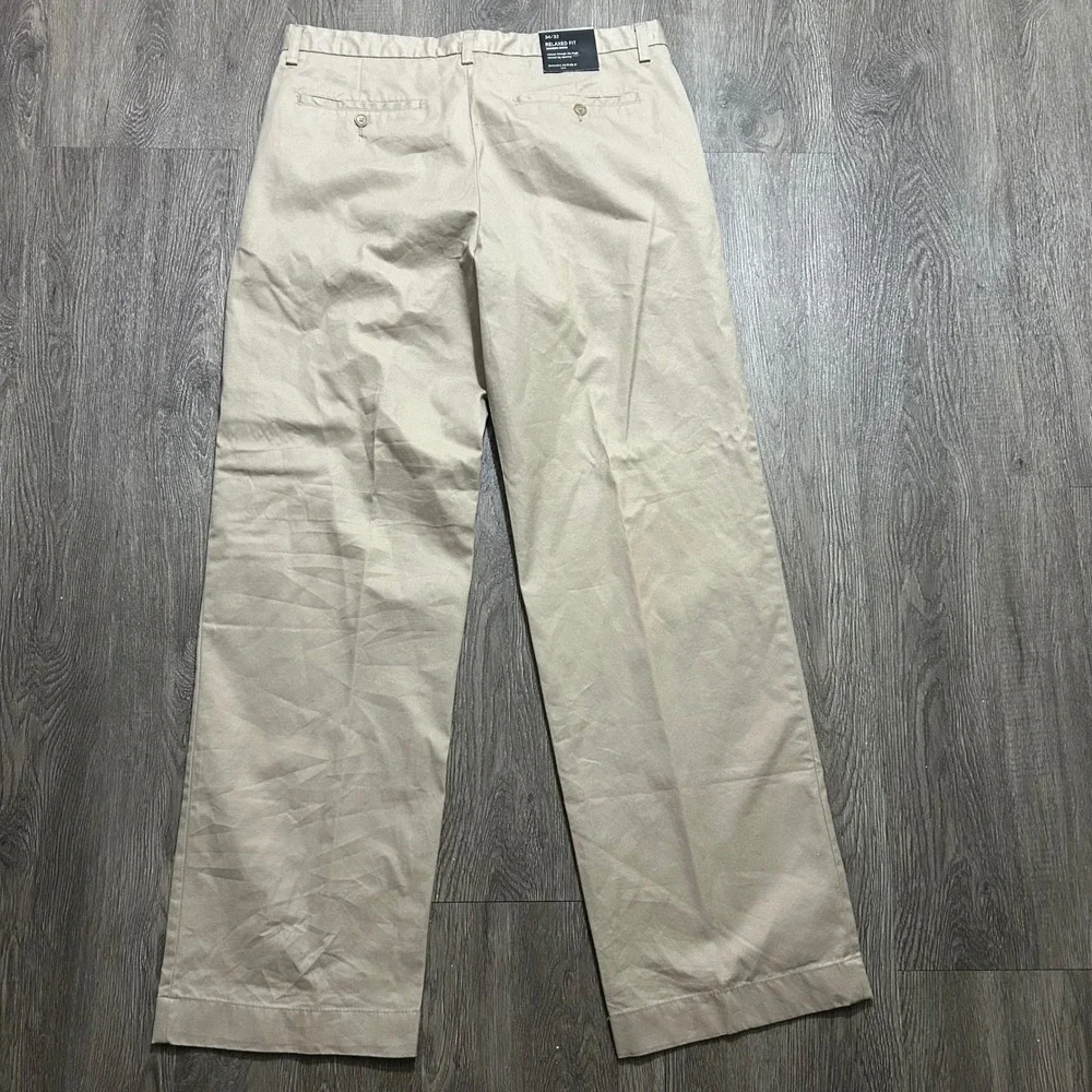 Banana‎ Republic Dawson Chino Pants 34x32 Khaki Tan Relaxed Fit Cotton New NWT
